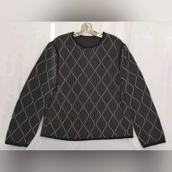 Alexander Wang Wool Cashmere Studded Sweater Pullover Gray Quilted Sz M - Picture 1 of 11